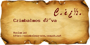 Czimbalmos Éva névjegykártya